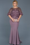 Long Lavender Plus Size Evening Dress ABU222