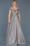 Long Silver Oversized Evening Dress ABU590