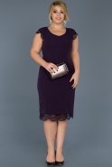 Short Purple Plus Size Evening Dress ABK029