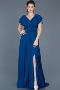 Sax Blue Long Engagement Dress ABU032