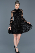 Short Black Velvet Dress ABK366
