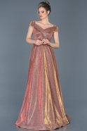 Long Rose Colored Engagement Dress ABU599