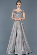 Long Black-Silver Engagement Dress ABU599
