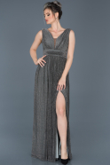 Long Anthracite Prom Gown ABU598