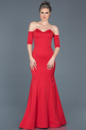 Long Red Mermaid Prom Dress ABU477