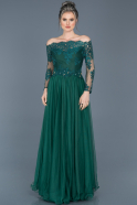 Long Emerald Green Princess Evening Dress ABU019