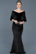 Long Black Velvet Gown ABU519