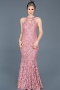 Long Rose Colored Mermaid Prom Dress ABU518