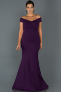 Long Violet Oversized Evening Dress ABU077