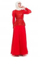 Red Hijab Dress S4040