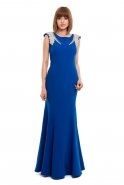 Long Sax Blue Evening Dress O1219