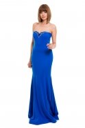 Long Sax Blue Evening Dress C3174