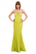 Long Pistachio Green Evening Dress C3174