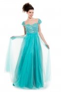 Long Turquoise Evening Dress S3927