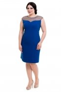 Sax Blue Oversized Evening Dress O3847