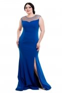 Sax Blue Large Size Evening Dress O3853