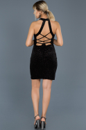 Mini Black Velvet Invitation Dress ABK340