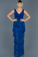 Long Sax Blue Prom Gown ABU155