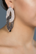 Black-Silver Earring DY028