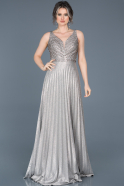 Long Silver Engagement Dress ABU603