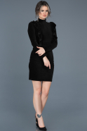 Short Black Velvet Invitation Dress ABK328