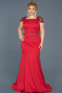 Long Red Plus Size Evening Dress ABU468
