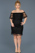 Short Black Oversized Evening Dress ABK277