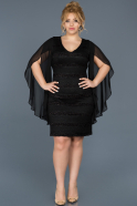 Short Black Oversized Evening Dress ABK373