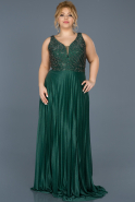Long Green Plus Size Evening Dress ABU612