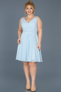 Short Blue Oversized Evening Dress ABK381