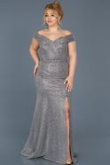 Long Silver Oversized Evening Dress ABU614
