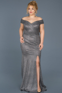 Long Black-Silver Oversized Evening Dress ABU614