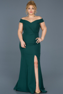 Long Emerald Green Plus Size Evening Dress ABU609