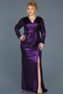 Long Purple Plus Size Evening Dress ABU611