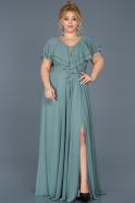 Turquoise Long Plus Size Evening Dress ABU032