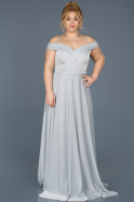 Long Silver Oversized Evening Dress ABU466