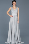 Long Silver Engagement Dress ABU623