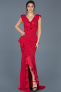 Long Red Engagement Dress ABU628