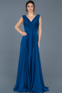 Long Sax Blue Prom Gown ABU157