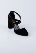 Black Suede Platform Heels ABS1015