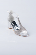 Silver Evening Shoes MJ0744