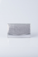 Silver Plaster Fabric Evening Bag V460