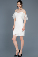 Short White Invitation Dress ABK404