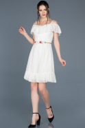 Short White Invitation Dress ABK405