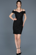 Short Black Laced Invitation Dress ABK411