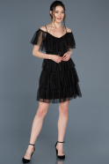 Short Black Prom Gown ABK413