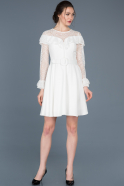 Short White Invitation Dress ABK415