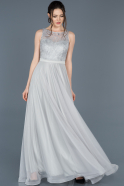Long Grey Prom Gown ABU038