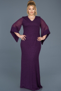 Long Purple Plus Size Evening Dress ABU539