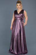 Long Plum Plus Size Evening Dress ABU613